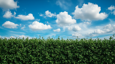 Soybean Field Under Blue Sky