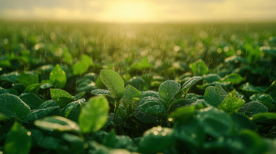 Soybean Plantation in Rain