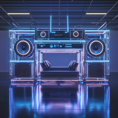 Neon Boombox Installation