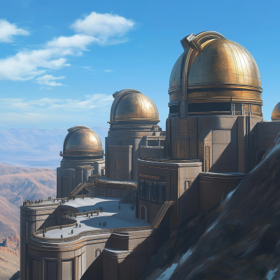 Enormous Bronze Observatory on Mount Peak