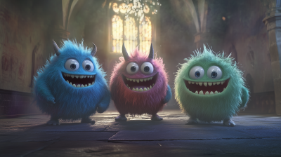 Happy Monsters in Castle