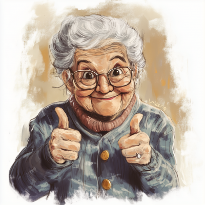 Grandma with Thumbs Up