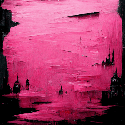 Pink and Black Abstract Art