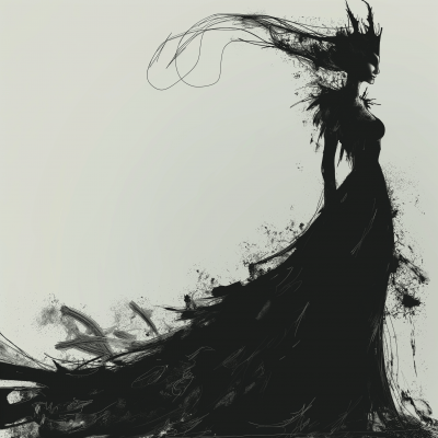 Evil Queen 90 Poster Sketch Silhouette