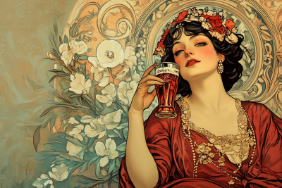 Mucha Style Wallpaper