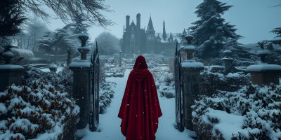 Hermione in a Red Cloak