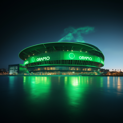 Stadium Branding in Neon Green