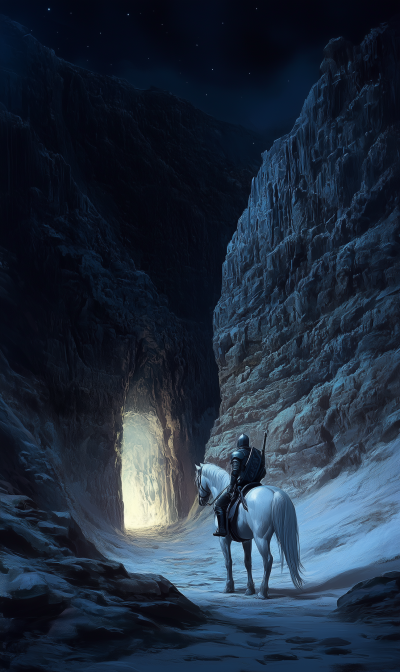 Knight at the Mystical Cave