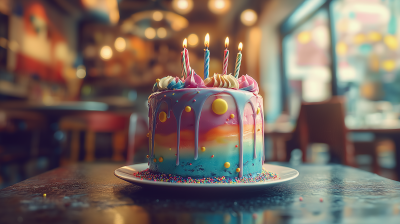 Psychedelic Birthday Cake