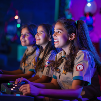 Girls Having Fun Gaming