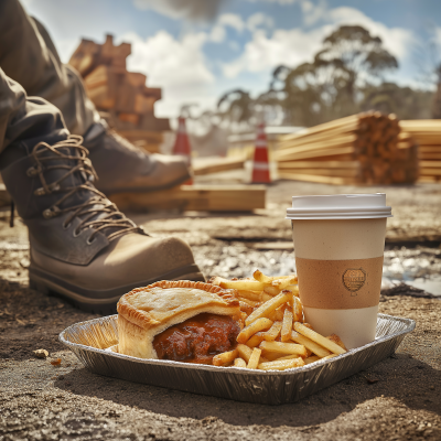 Builder’s Lunch in the Timber Yard