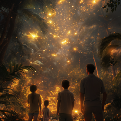 Family in Tropical Forest