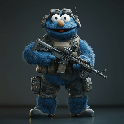 Cookie Monster in Tactical Gear