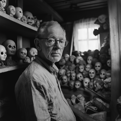 Elderly Man in Shed