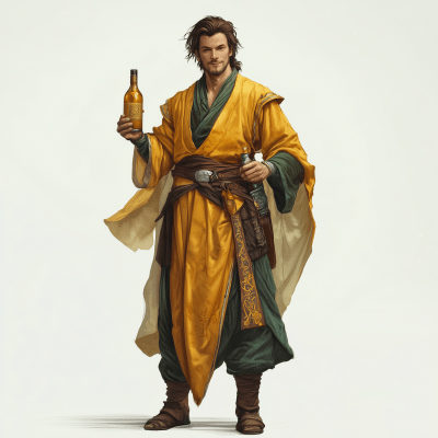 Fantasy Male Monk Character Illustration