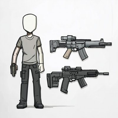 Minimalist Character and Weapons