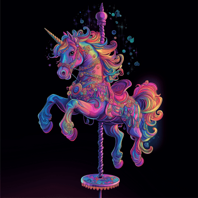 Majestic Unicorn Goddess in Synthwave Style