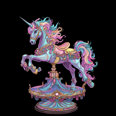 Majestic Unicorn Goddess Synthwave Design