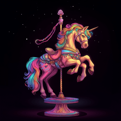 Majestic Unicorn Horse Illustration