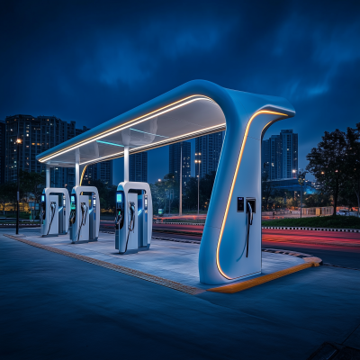 Futuristic EV Charging Stations