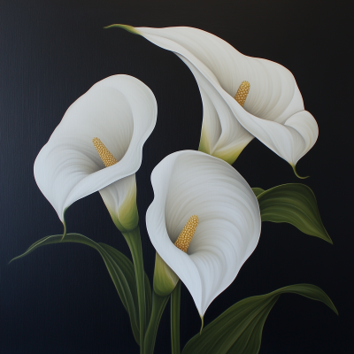 Calla Lilies on Black