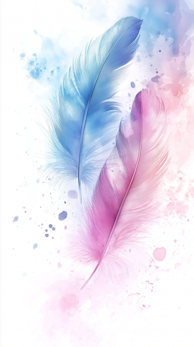 Pastel Feather Watercolor