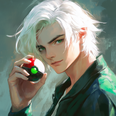90s Anime Character with Pokeball