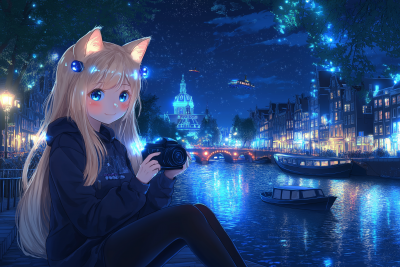 Anime Girl with Cat Ears in Amsterdam