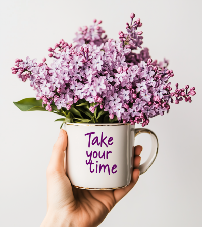 Hand Holding Lilac Bouquet