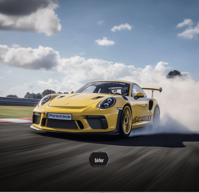 Yellow Porsche GT3 RS Drifting