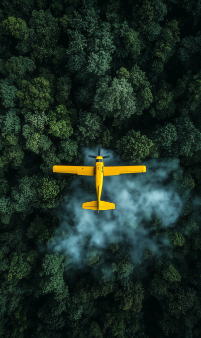 Aerial Perspective Over Dense Forest