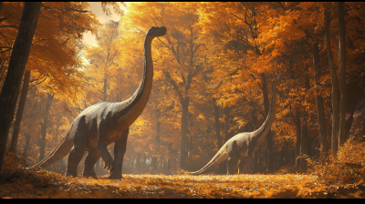 Dinosaurs in Deep Forest