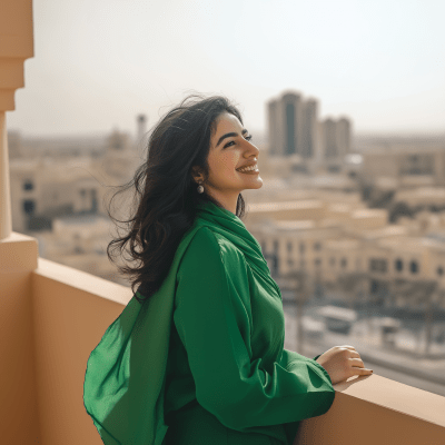 Happy Saudi Woman in Riyadh