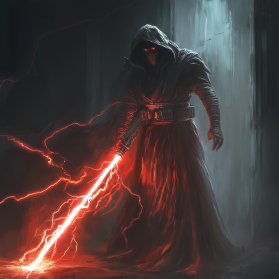 Shadowy Sith Lord with Lightsaber