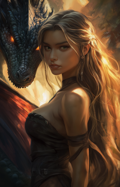 Fantasy Woman with Dragon