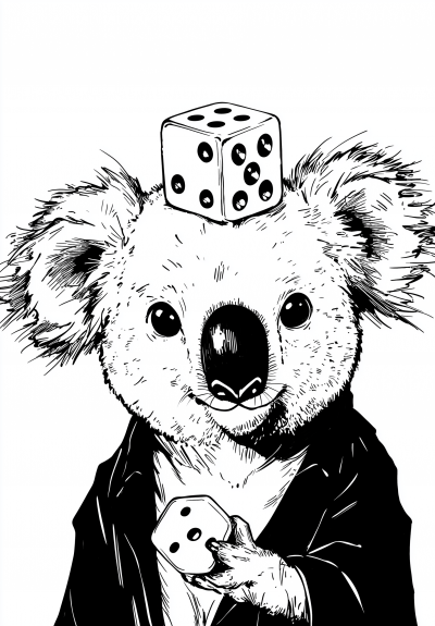 Koala with Dice