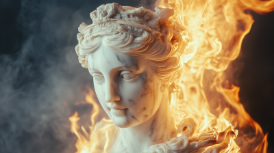 Marble Statue in Flames