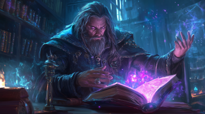 Wizard with Grimoire