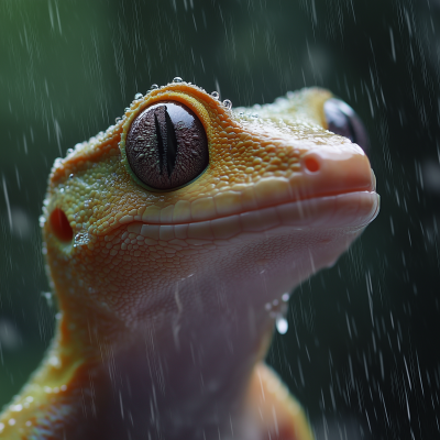 Gecko in the Rain