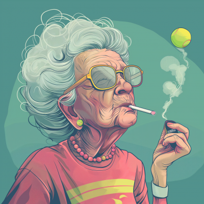Grandma Playing Pickleball