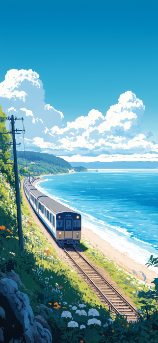 Train by the Sea