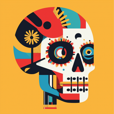 Bauhaus Skull Poster