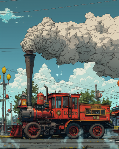 Large Steam Illustration