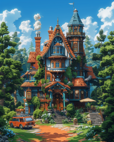 Victorian Mansion Illustration