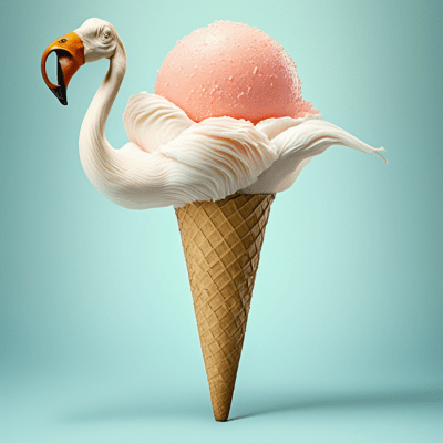 Flamingo Ice Cream Cone