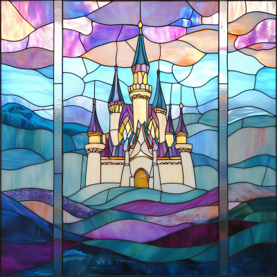 Fairy Tale Castle Stained Glass