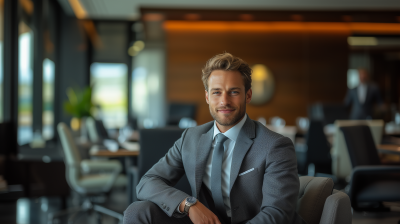 Young Man in Boardroom