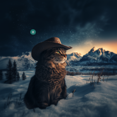 Cowboy Cat in the North Pole