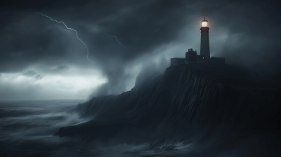 Lighthouse on a Dark Cliff