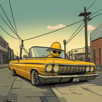 Cartoon Lemon in Low Rider